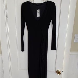 Fashion Nova Long Fitted Black Dress w/ slit